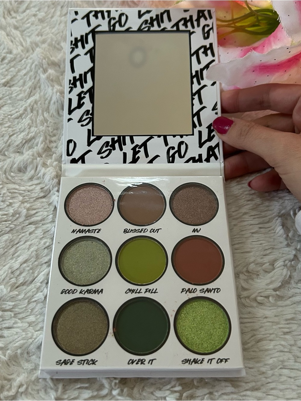 BH Cosmetics Let That Sh!t Go Eyeshadow Palette - Green & Neutral Matte Shimmer
